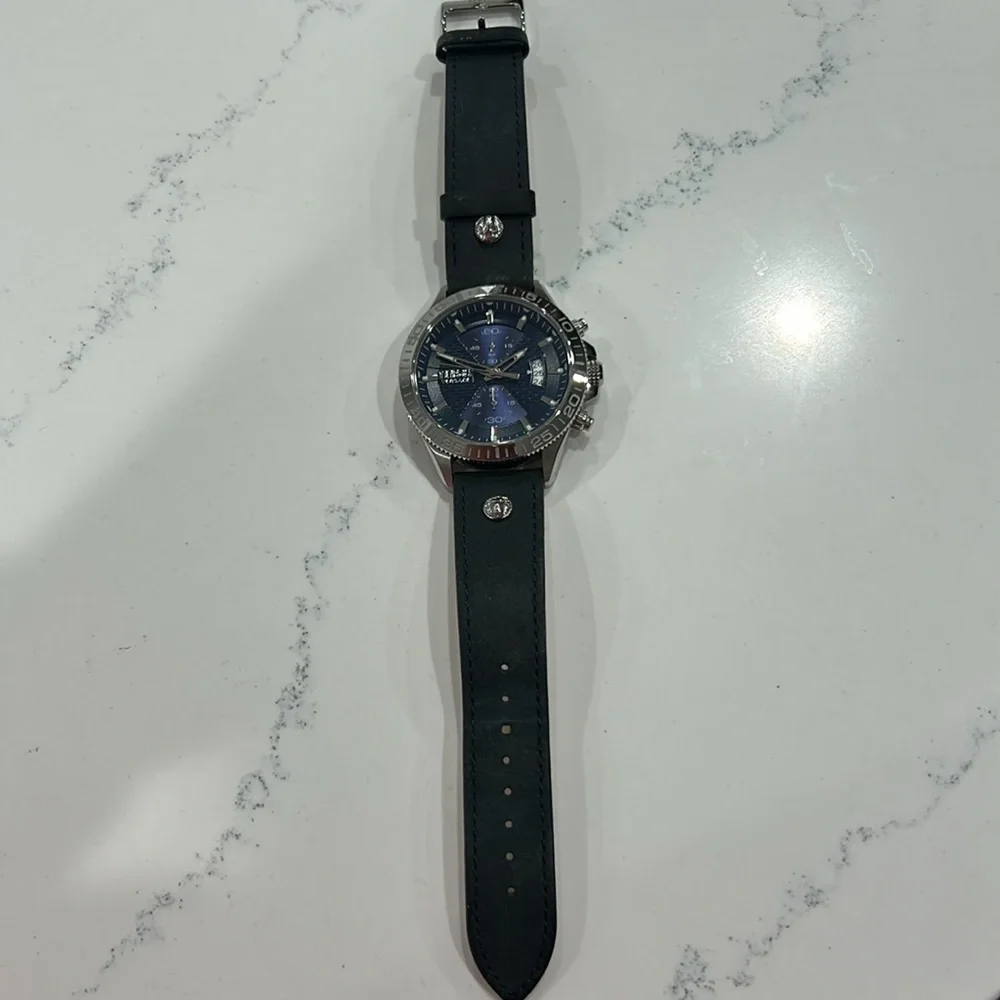 VERSUS VERSACE 46MM Stainless Steel & Leather Strap Watch 🔥Read Descrption🔥